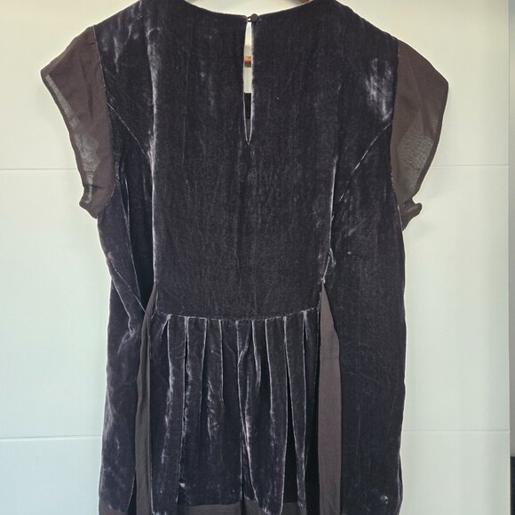 Chocolate brown velvet blouse - Picture 2 of 4